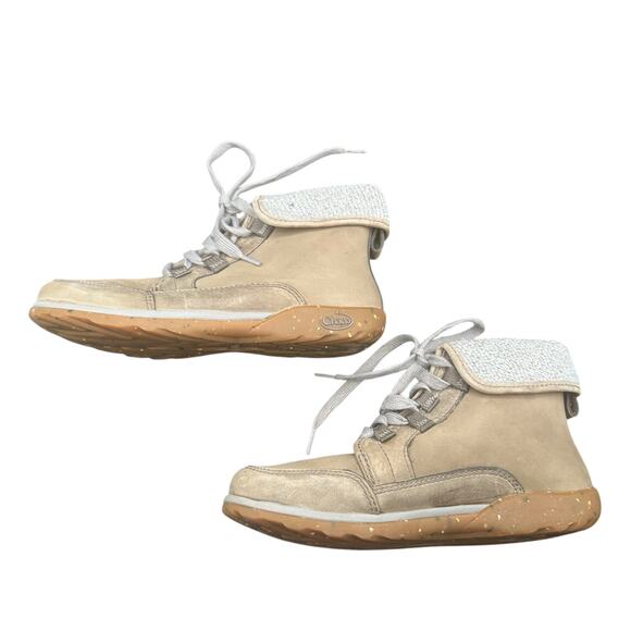 Chaco Barbary Chukka Gray Leather Wool Collar Lace Up Ankle Boots Women’s 7 - Picture 11 of 12